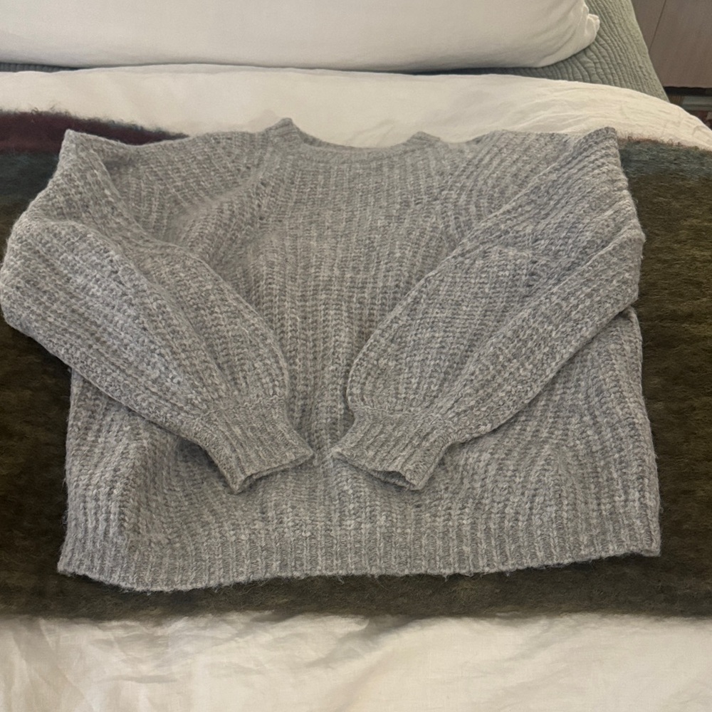 Anine Bing Heather Gray Crew Neck Sweater